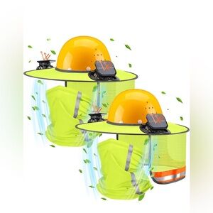 2 Sets Full Brim High Visibility Sun Visor w/ Accessories for Hard Hats, NEW